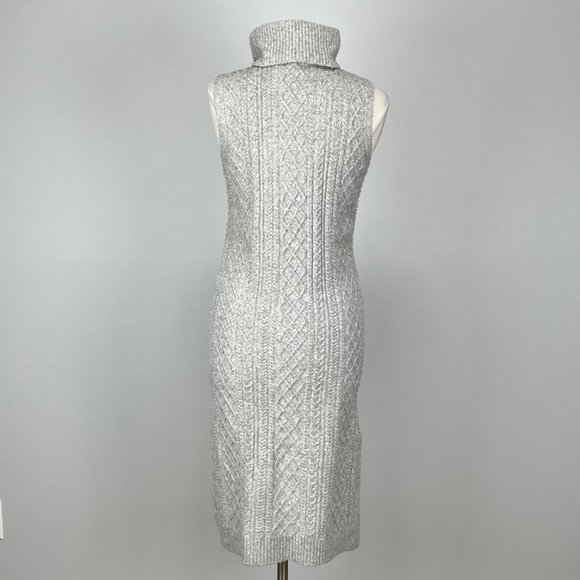 House of Harlow 1960 Sleeveless Cable Knit Sweater Dress Gray Turtleneck size M - Picture 6 of 13